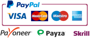 PayPal, MasterCard, visa card, American Express Discover, Payment methods 