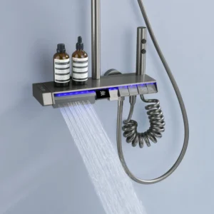 Pro Thermostatic Shower System with 5 Water Modes and Temperature Display Screen- PSF-AE-SSS004